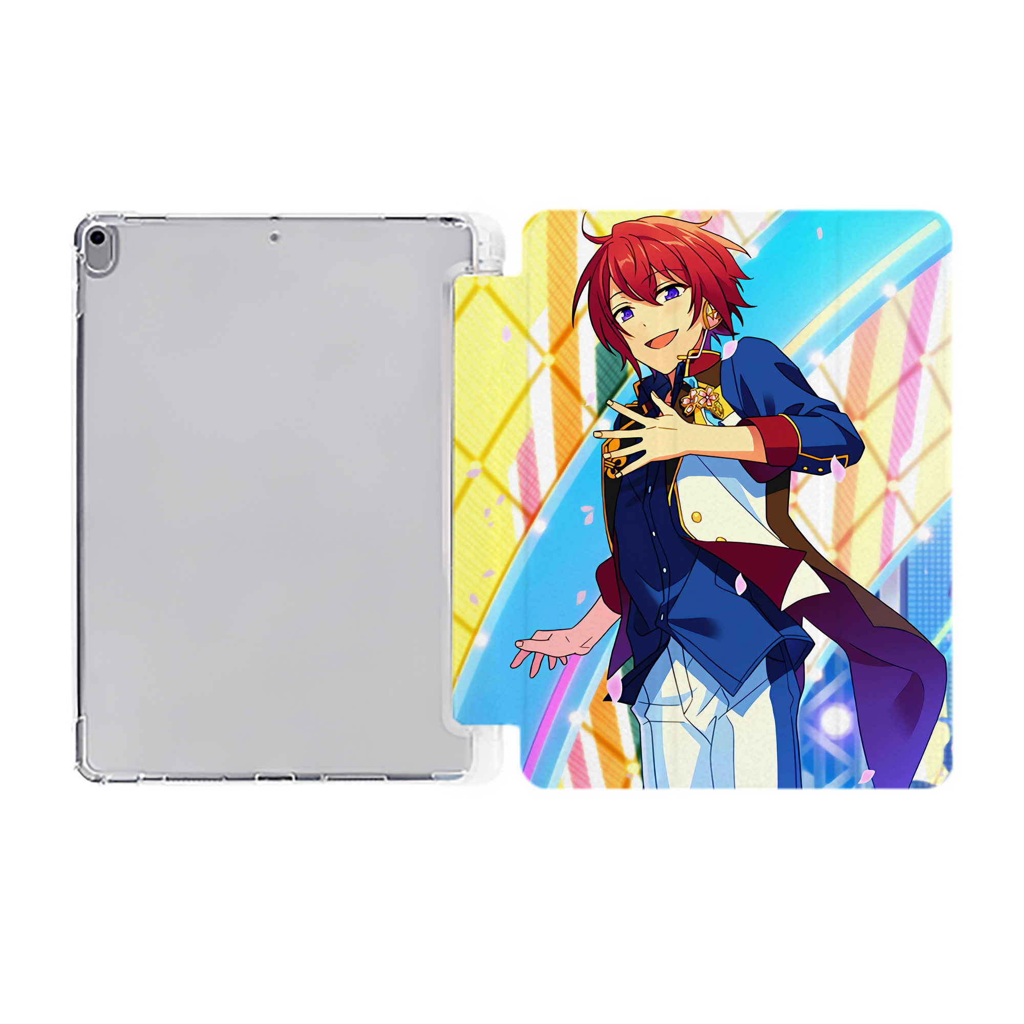 （画像用） あんさんぶるスターズ! Ensemble Stars IPad ケース ペン収納付き 三つ折りスタンド PUレザー×シリコン 対応機種9.5/10.5/10.9インチ